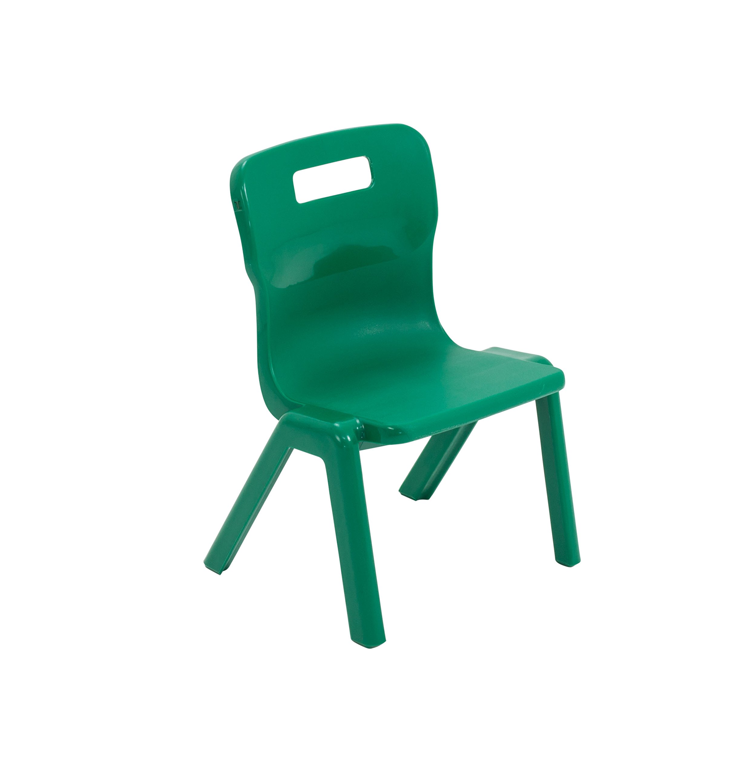 Titan One Piece Classroom Chair, Plastic, Green, Size 1 for Ages 1-2 Years, Pack of 2