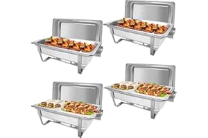 Umisu Chafing Dishes & Food Warmers for Buffet, 8QT Chafers Buffet Servers and Warmers, Chafing Servers with Covers 2 Full Si