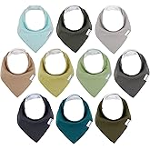 Baby Bandana Drool Bibs for Boys Girls,Super Absorbent Triangle Baby Bibs for Drooling and Teething,100% Cotton Soft for Infant,Newborn 10Pack