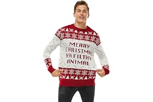U LOOK UGLY TODAY Unisex Men‘s Ugly Christmas Sweater Women`s Novelty Home Alone Pullover for Party Fun
