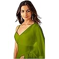 Sidhidata Women's Plain Pure Georgette Saree With Unstitched Blouse Piece (Rocky Aur Rani Ki Prem Kahani Alia Bhatt Saree)