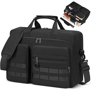 RAINSMORE Tactical 15.6-17.3 In Laptop Bag for Men Messenger Briefcase | with MOLLE and Padded Strap ,Water-resistant ,Laptop
