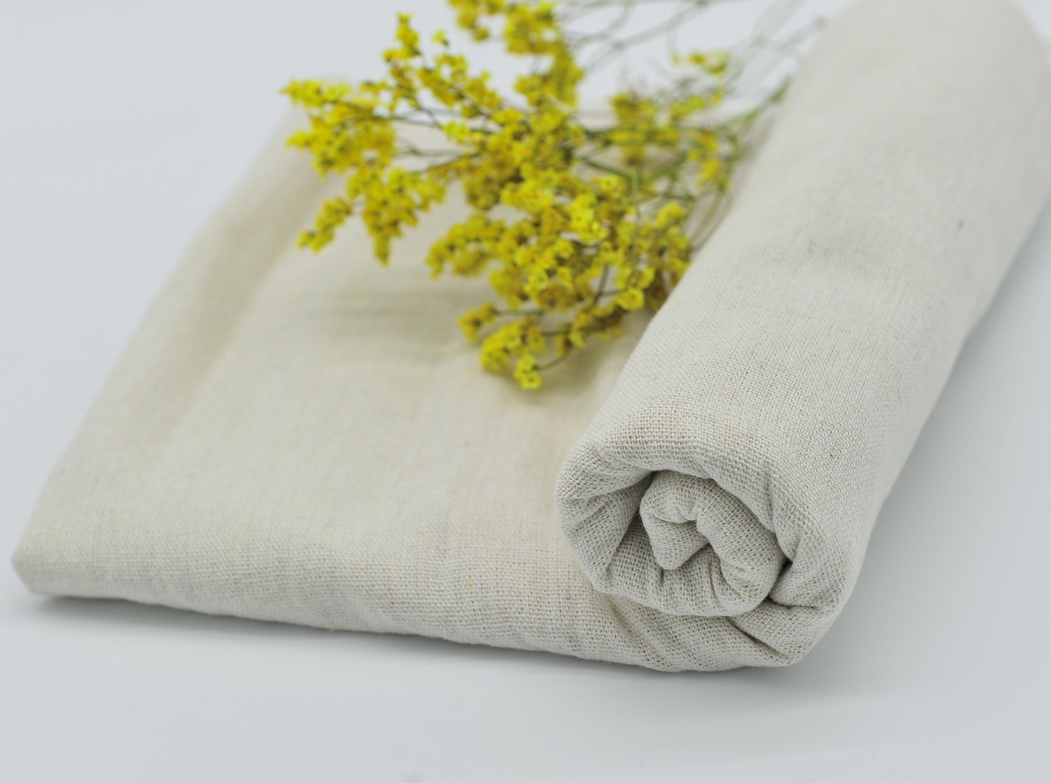 Light Beige Linen Needlework Embroidery Fabric Cross Stitching Plain Solid Color Aida Cloth Rose Flavor