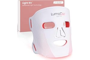 Lumadoc LED Light Therapy Face Mask, Light RX, 96 Advanced Powerful LEDs, Rechargeable, 4 Modes, 3 Optimised Wavelengths, Red
