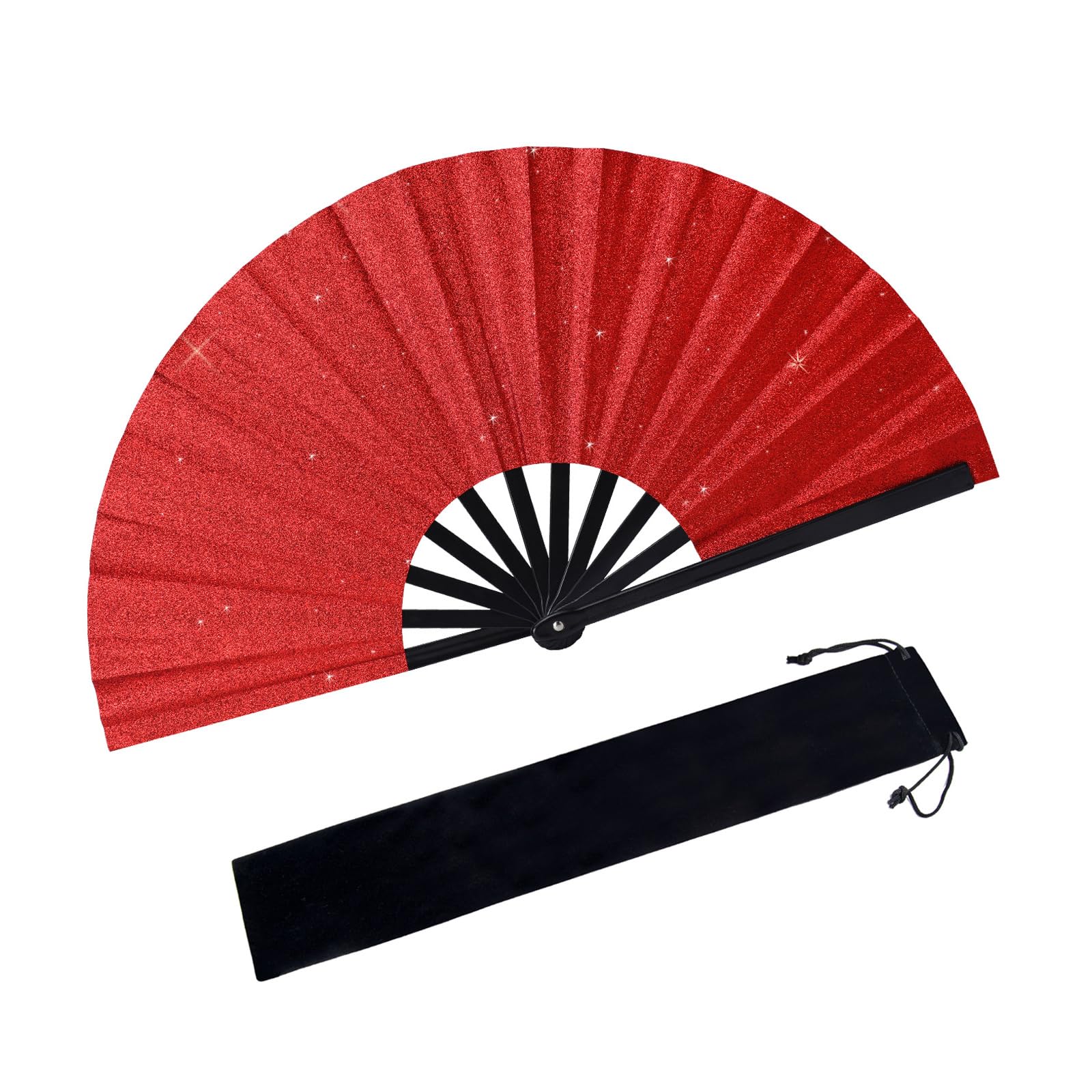Photo 1 of Clacking Fans for Line Dancing Popping Fan Boots on The Ground Fan Folding Hand Fans for Club,Performance,Party,Festivals Dance Enthusiasts Gift (Red)