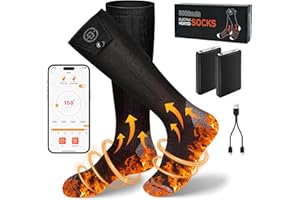 Starines 8000mAh Heated Socks for Men Women Rechargeable Washable,Battery Electric Sock with 4 Heating Level APP Control Wint