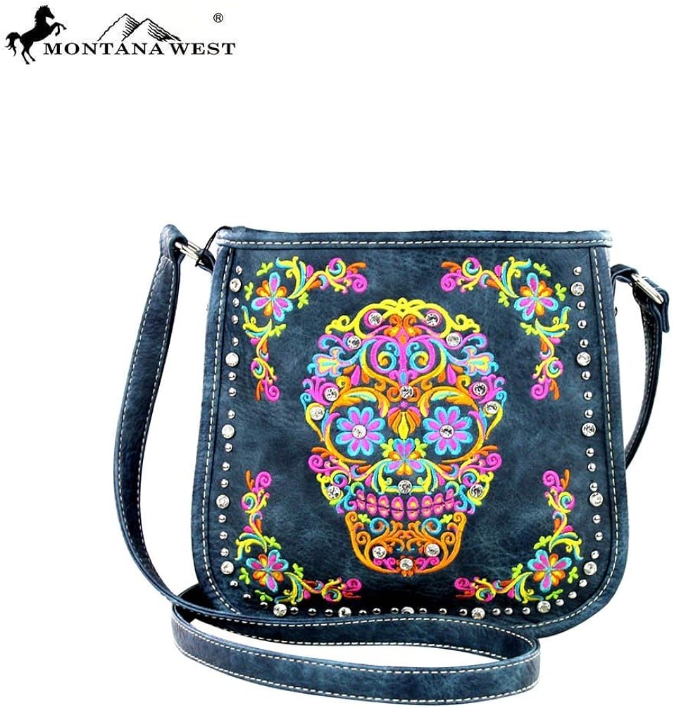 sugar skull messenger bag