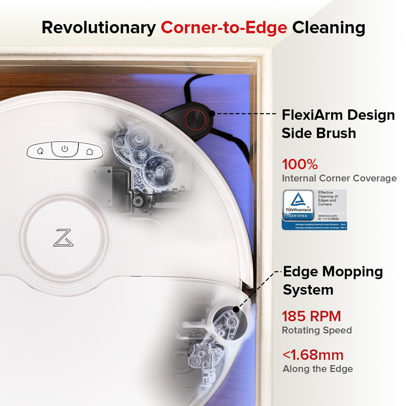 roborock S8 Max Ultra Robot Aspirador y Trapeador, Base Todo en Uno, Navegación LiDAR PreciSense, Detección Inteligente de Suciedad, Autovaciado, Succión 8000Pa para Varios Pisos, Elevación Automática de 20mm para Alfombra, Blanco