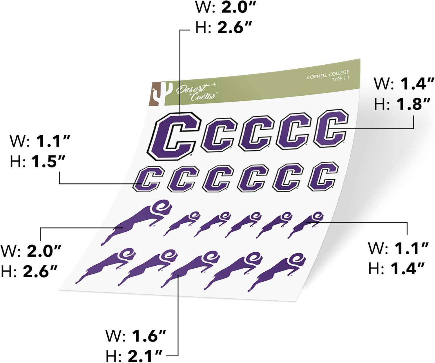 Cornell College Rams NCAA Sticker Vinyl Decal Laptop Water Bottle Car