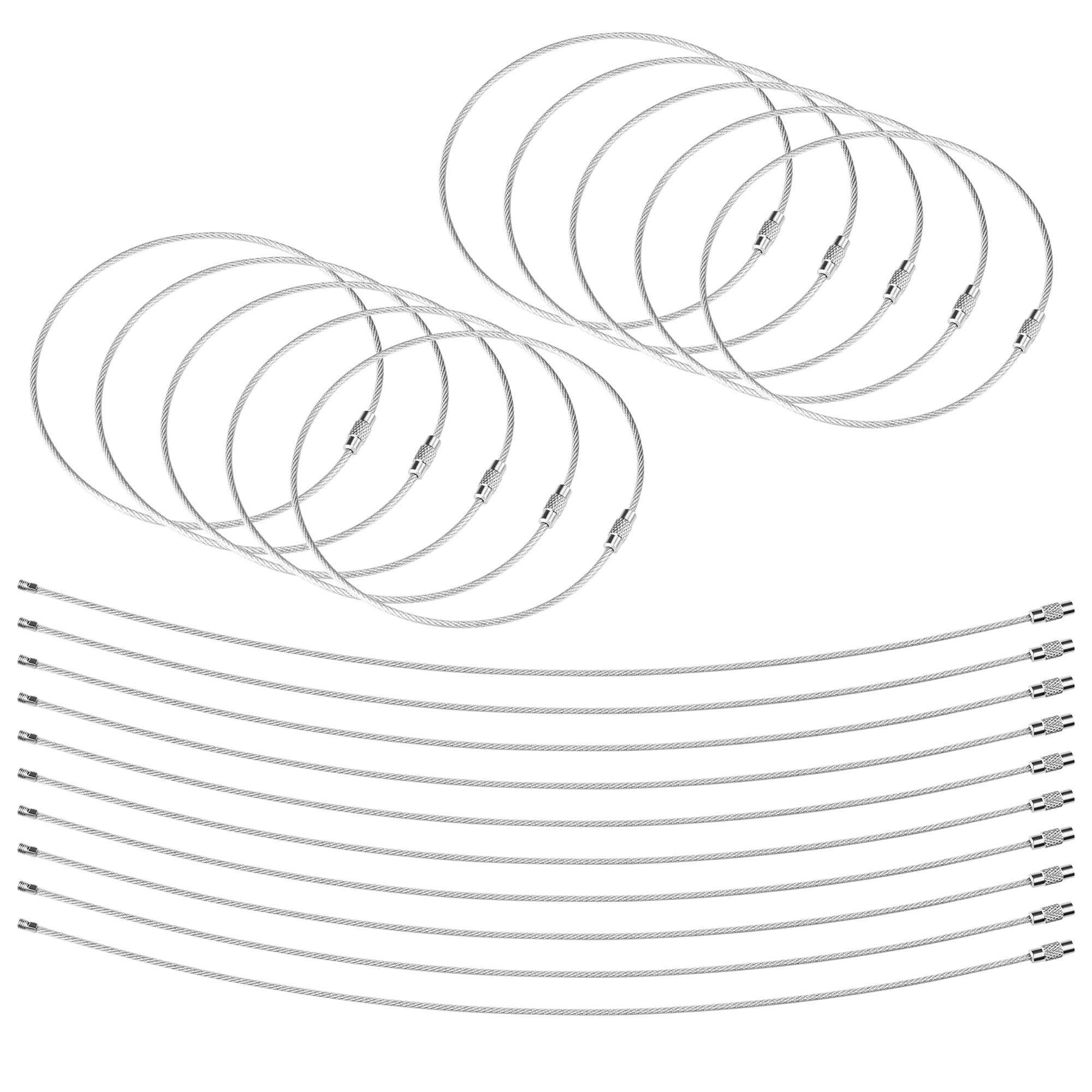 11.8 Inch Wire Keychain Cable,Large Stainless Steel