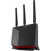 ASUS RT-BE86U BE6800 Dual-Band WiFi 7 Router, Supports 4096-QAM, MLO, AI WAN Detection, AiMesh, Subscription-Free Network Sec