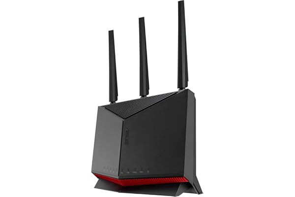 ASUS RT-BE86U BE6800 Dual-Band WiFi 7 Router, Supports 4096-QAM, MLO, AI WAN Detection, AiMesh, Subscription-Free Network Security, and Comprehensive VPN Features, Guest Network Pro, Gaming
