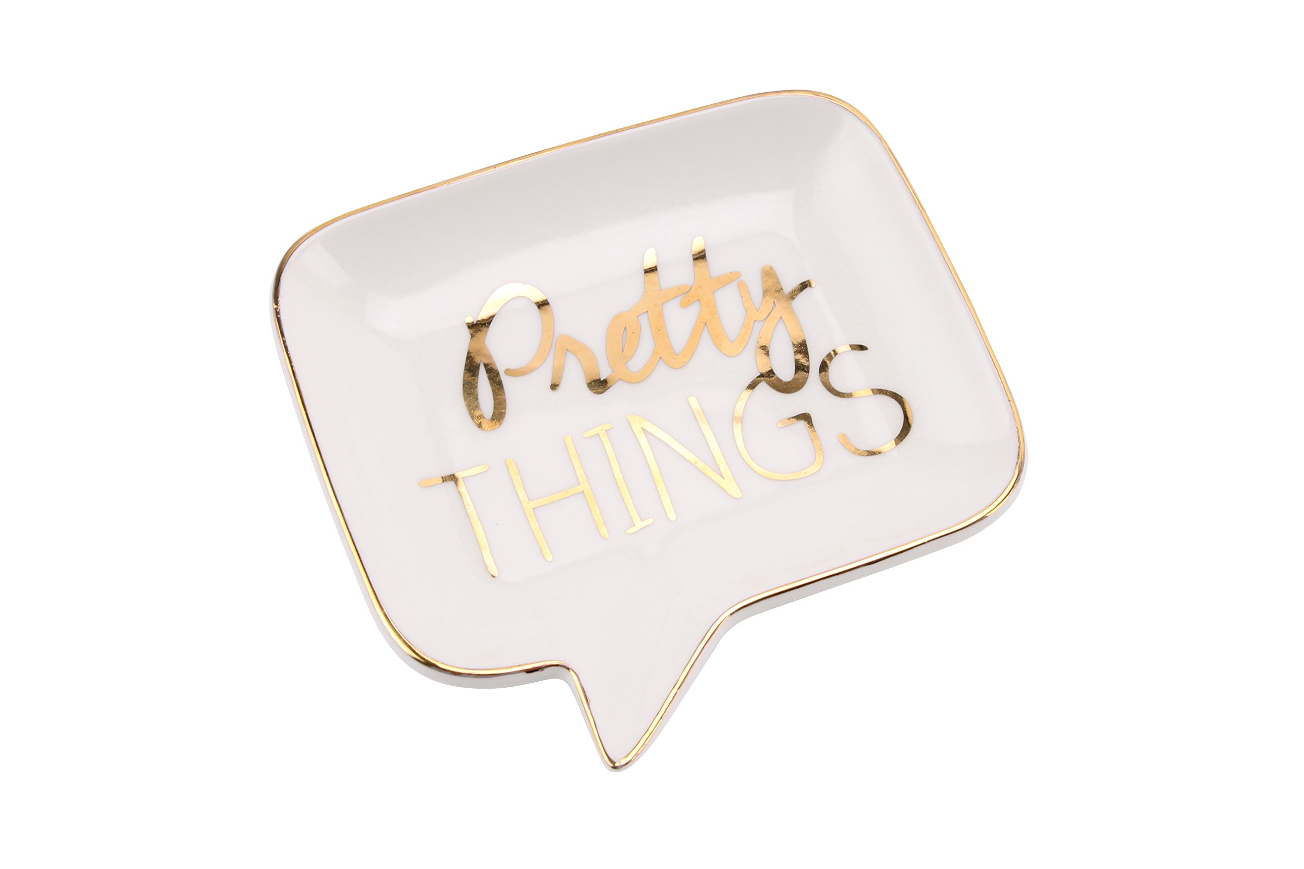 Pretty Things Trinket Jewellery Dish Fun Gift Vintage Ring Necklace Pink Gold