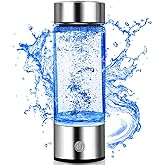 uiexitra Hydrogen Water Bottle, Hydrogen Rich Water Generator, Rechargeable Portable Glass Hydrogen Water Ionizer Machine with SPE and PEM Technology, for Daily Office Home Travel and Fitness Drinking