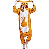 QUERITU Adult Onesie Pajamas - Unisex Halloween Animal Cosplay Costume Sleepwear - Comfy One-Piece Suit for Men & Women