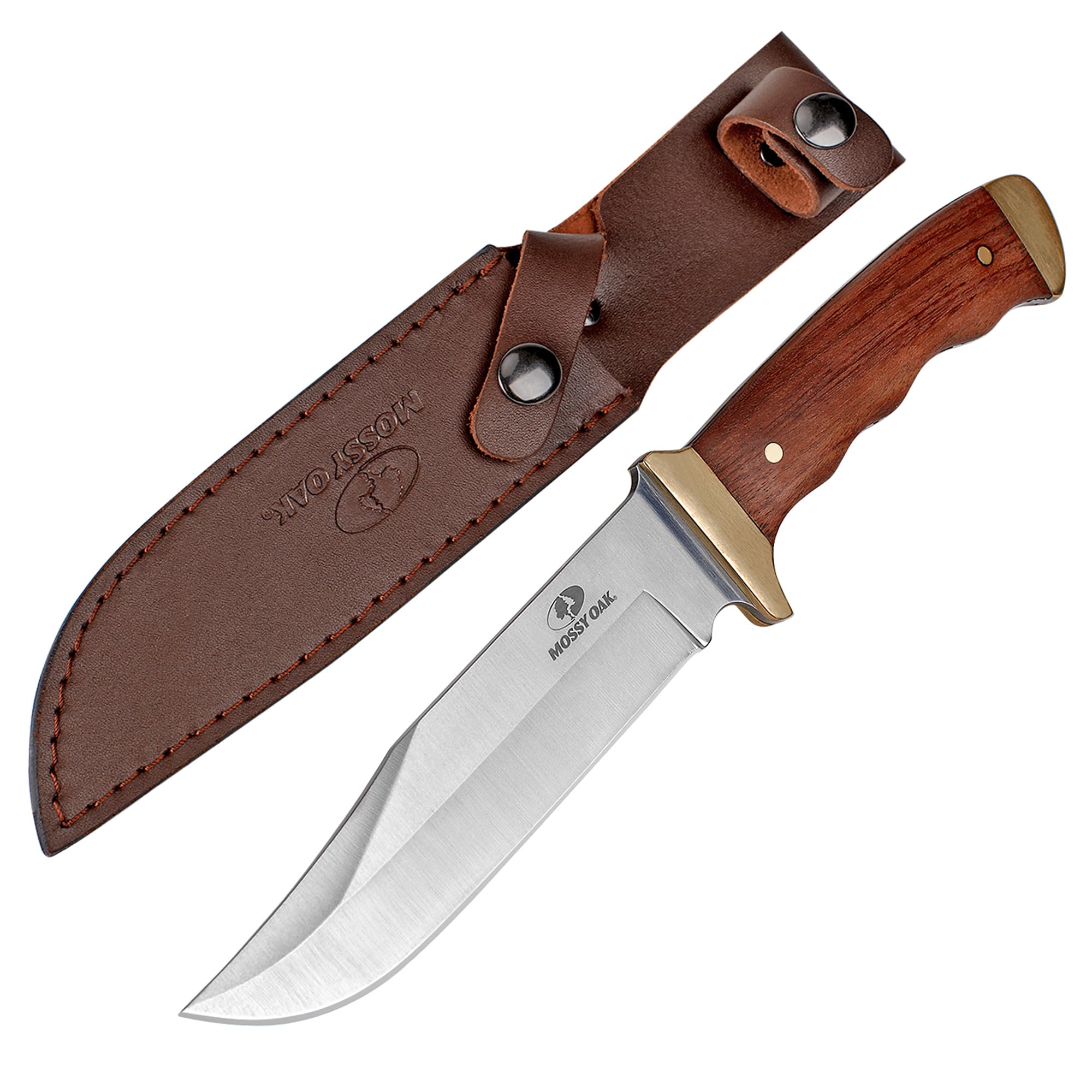 MOSSY OAK アウトドアナイフ シースナイフ フルタング構造 天然ウッドハンドル 全長275mm モッシーオークの商品画像