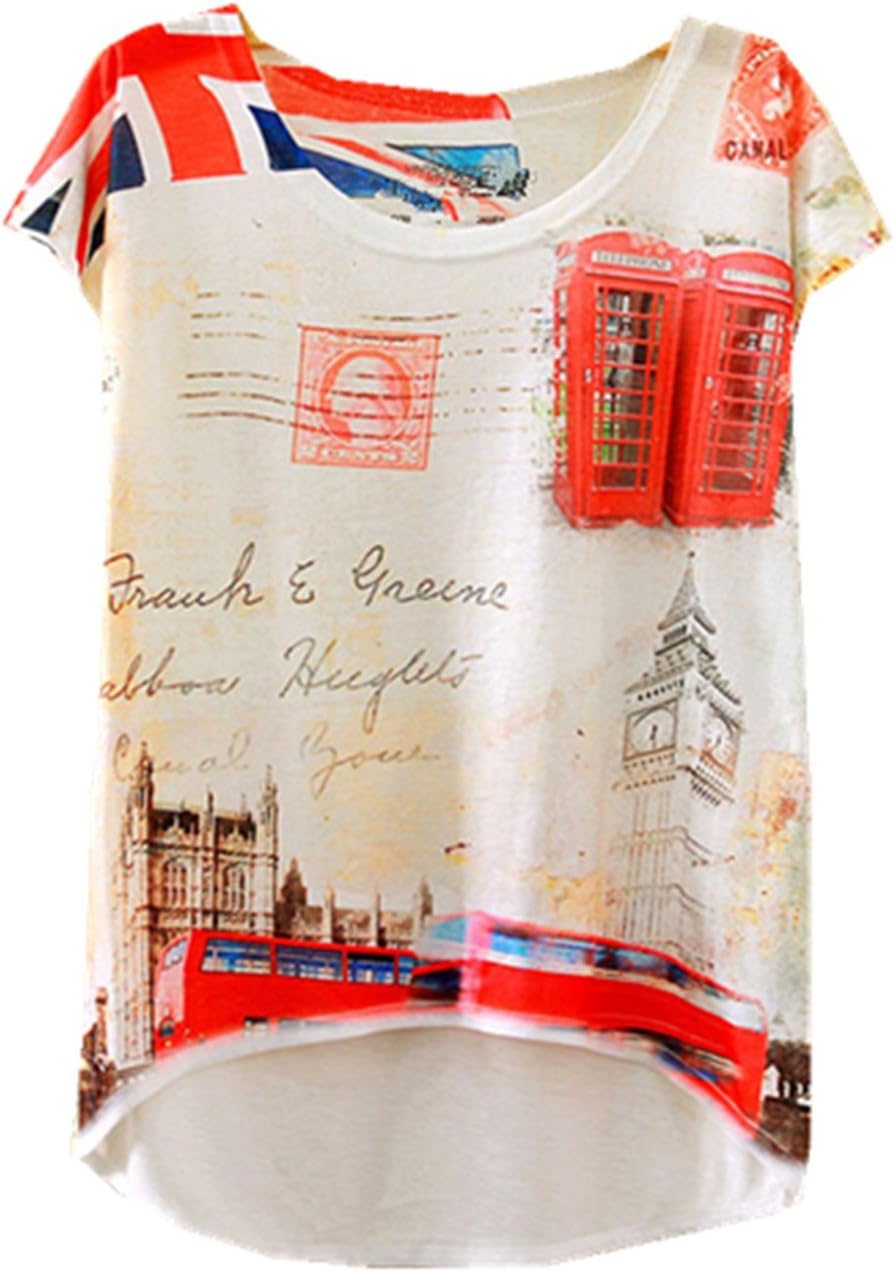 YICHUN Women Girls Thin Tops Leisure T-Shirt Casual Wear Tunic Blouse Tees Printing