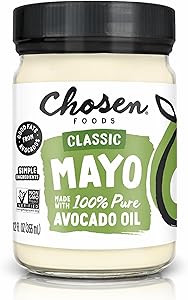 Chosen Foods Classic Mayo, 12 Fl Oz - 100% Pure Avocado Oil-Based Mayonnaise - Non-GMO, Gluten-Free, Keto Friendly - 355mL (P