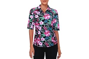 Viracy Half Sleeve Womens Golf Polo Shirts 1/4 Zip Up Moisture Wicking Running Workout Tops