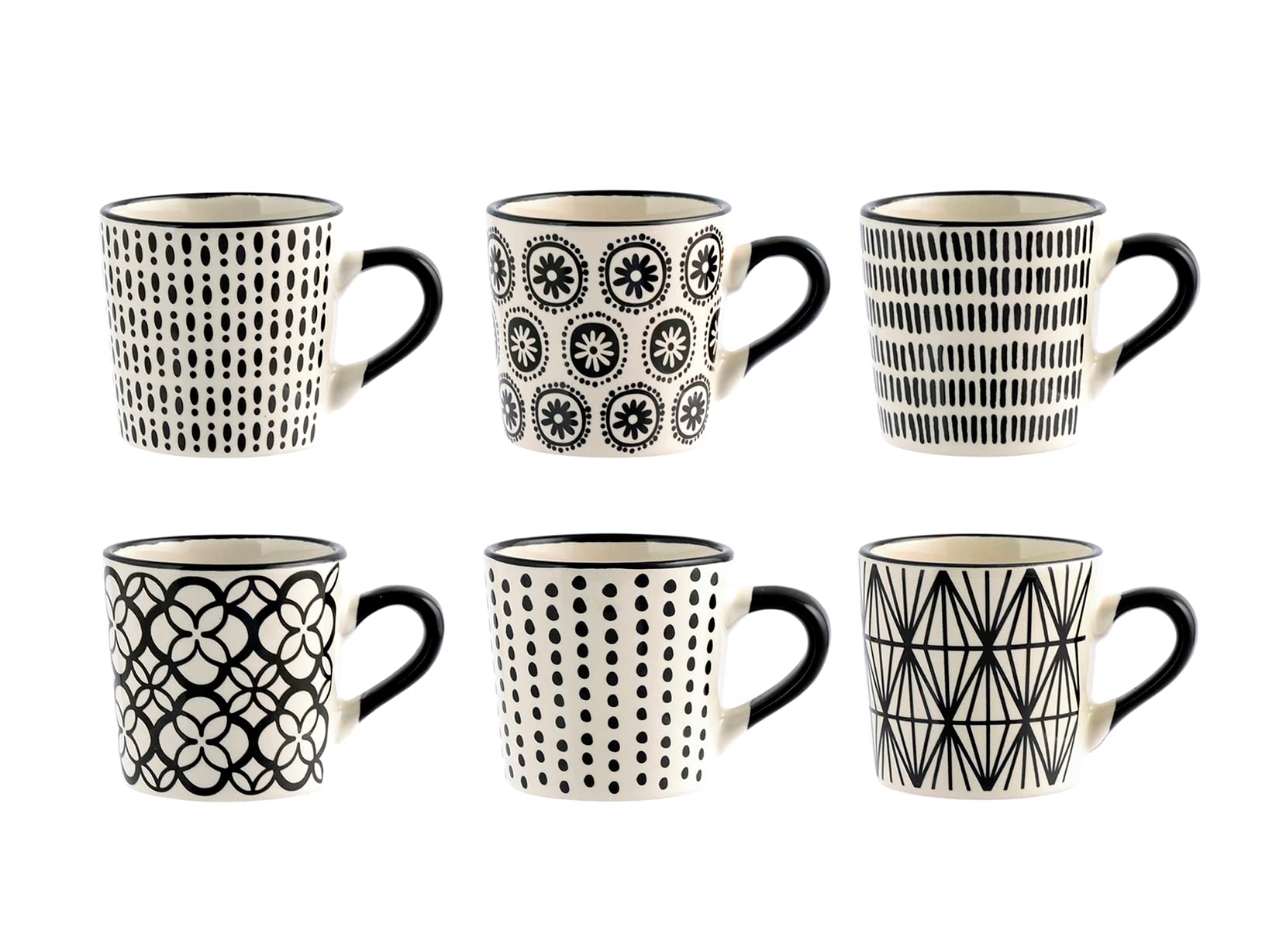 6 stoneware coffee cups with decoration Vhera CC90, 90 ml