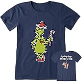 Life is Good Women's Crusher Holiday Tee Shirt, Short Sleeve Cotton Graphic T-Shirts, Greetings from Who-Ville