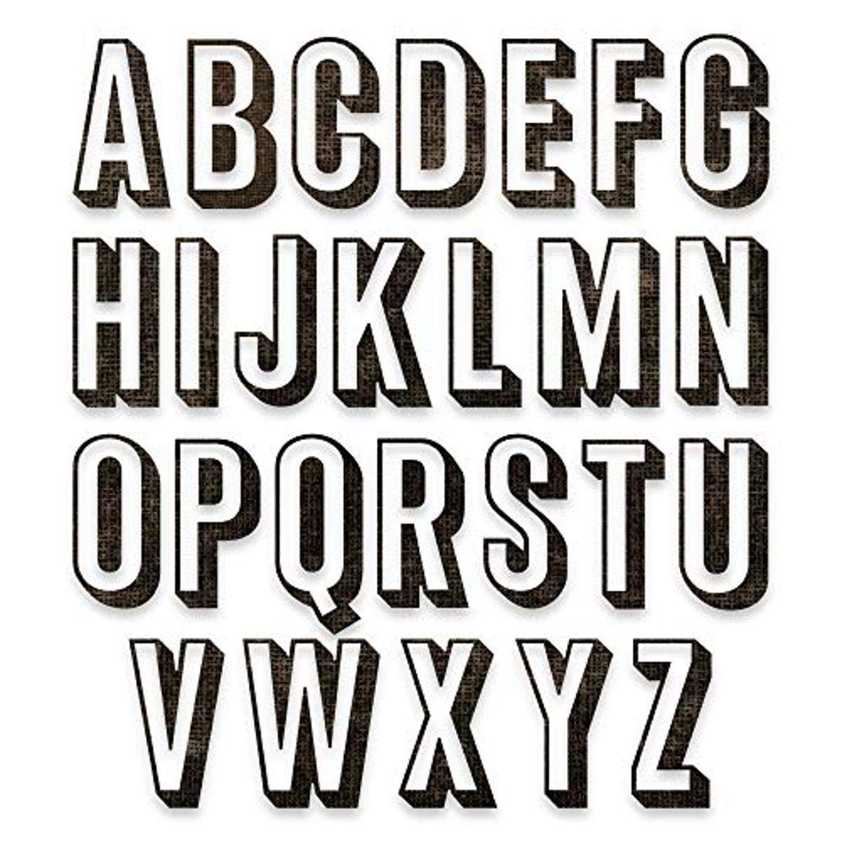 Sizzix Thinlits Die Set 26PK 664729 Alphanumeric Shadow Upper by Tim Holtz