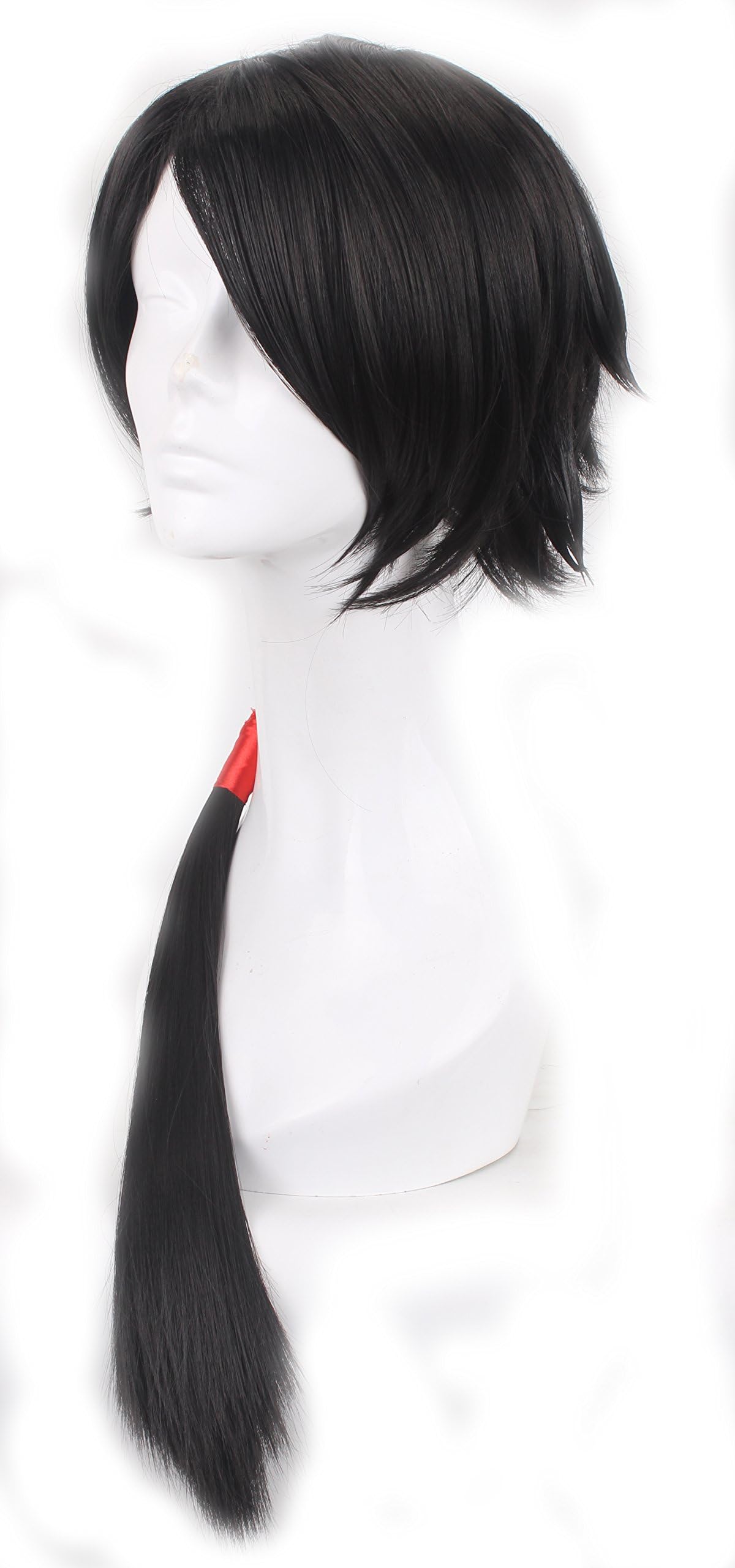 SIMUSTY Yin and Yang Anime Cospaly Wigs Guide of Ghostdom Long Black Straight Wig Thicken Side Bang for Men