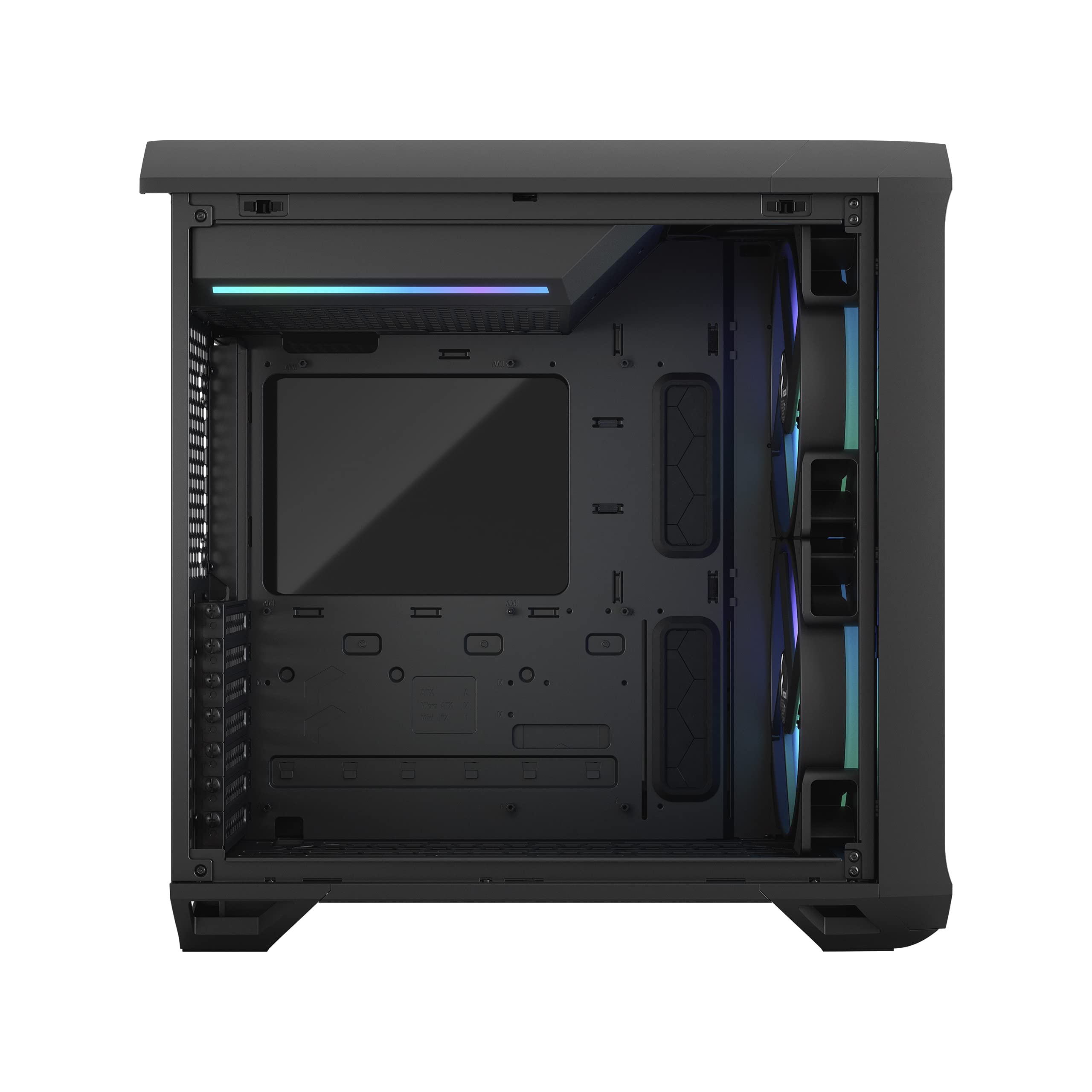 Fractal Design Torrent Compact RGB Black - Light Tint Tempered Glass Side Panels - Open Grille for Maximum air Intake - Two 180mm RGB PWM Fans Included - Type C - ATX Airflow Mid Tower PC Gaming Case