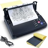 Sacnahe Tattoo Transfer Stencil Machine Copier Printer Thermal Tattoo Kit Copier Printer With 20pcs Tattoo Stencil Transfer Paper, Black（ Not Wireless）