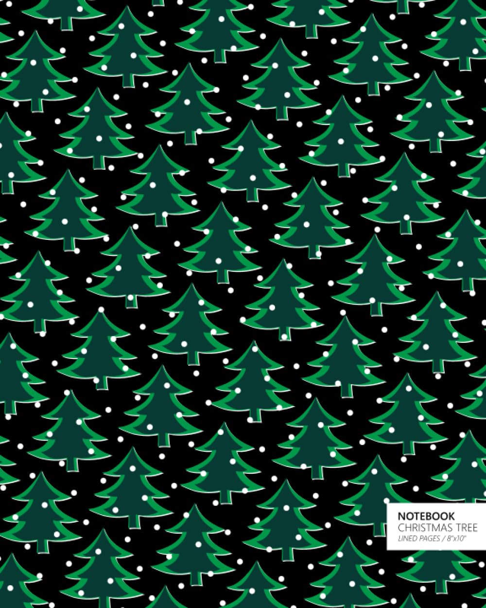 Christmas Tree Notebook: (Night Green) Fun notebook 192 ruled/lined pages (8x10 inches / 20.3x25.4 cm / Large Jotter)