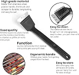 Invero BBQ Barbecue Cleaning Brush with Integral Scraper 30cm Black view 4