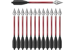 RUOERSISI Aluminum 6.7" Mini Crossbow Bolt Bright Colors with Replaceable Tip and Sharp Blade for 50-60 Crossbows for Adults Suitable for Target Practice Wild Hunting Outdoor Small Hunting Game