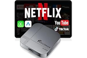 Foscomax 3-in-1 Wireless CarPlay Adapter & Android Auto & Video, AI Box Support Netflix YouTube TikTok, Dual-Band WiFi, Plug 