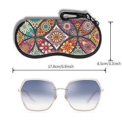 Hion Eyeglass Case Sunglasses Soft Pouch with Belt