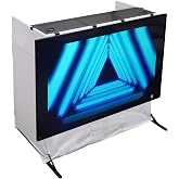 Rockville ROCKBOOTH TV DJ Booth Table Facade with 70" TV Mount Stand &amp; Bag | 2 Clamp-On Tables, Black and White Scrims, Cable Management, Foldable Steel Frame, L-Brace Legs, 220 lb Capacity