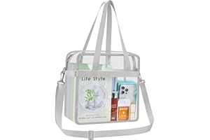 USPECLARE Clear Tote Bag for Stadium Events, 12x6x12 Transparent Stadium Bag for Work, Sports Games,Gym，Concerts