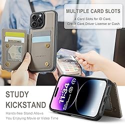 Vinich for iPhone 14 Pro Wallet Case with Card
