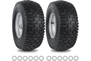 phepetroll 15x6.00-6nhs Lawn Mower Front Tire 4 Ply 15x6x6 Lawn Mower 570 Lbs Tire and Wheel with 3/4" Iron Bushing and 12 Spacers, Replacement for Garden Lawn Tractor Riding Lawn Mowers, 2 Pack