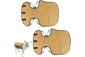 XUANNIAO 2 Pcs Goat Coat for Winter Goat Blanket Cold Weather Waterproof Windproof Goat Jacket Blanket to Keep Goat Warm Lamb Coat, Golden