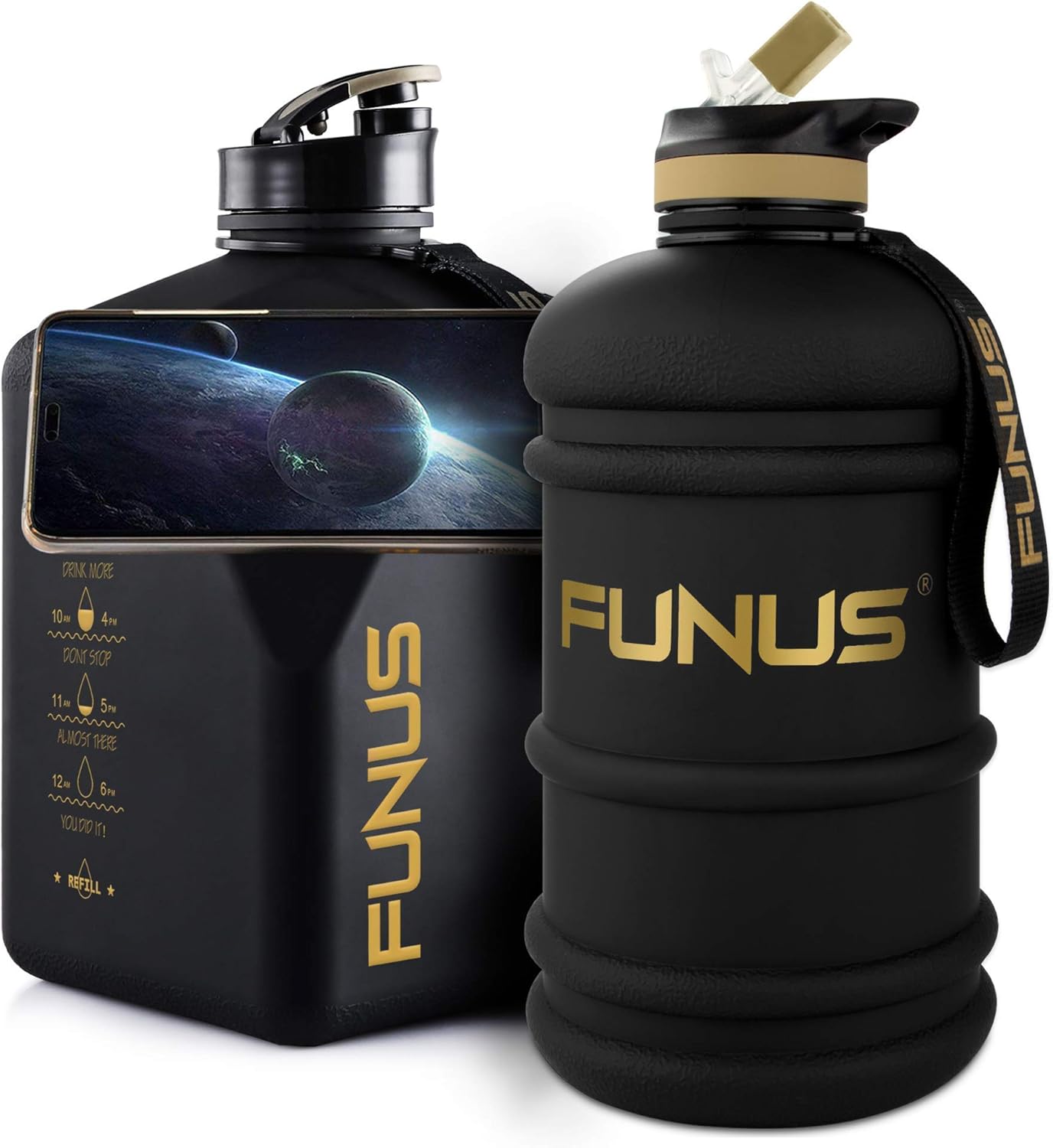FUNUS Big Water Bottle 91 oz Leak Proof Water Jug bundled