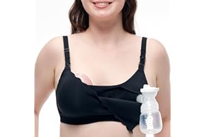 Momcozy 4-in-1 Hands-Free Pumping Bra with Cooling Fabric & Jelly-Strip Support, Nursing & Breast Pump Bra for All-Day Wear