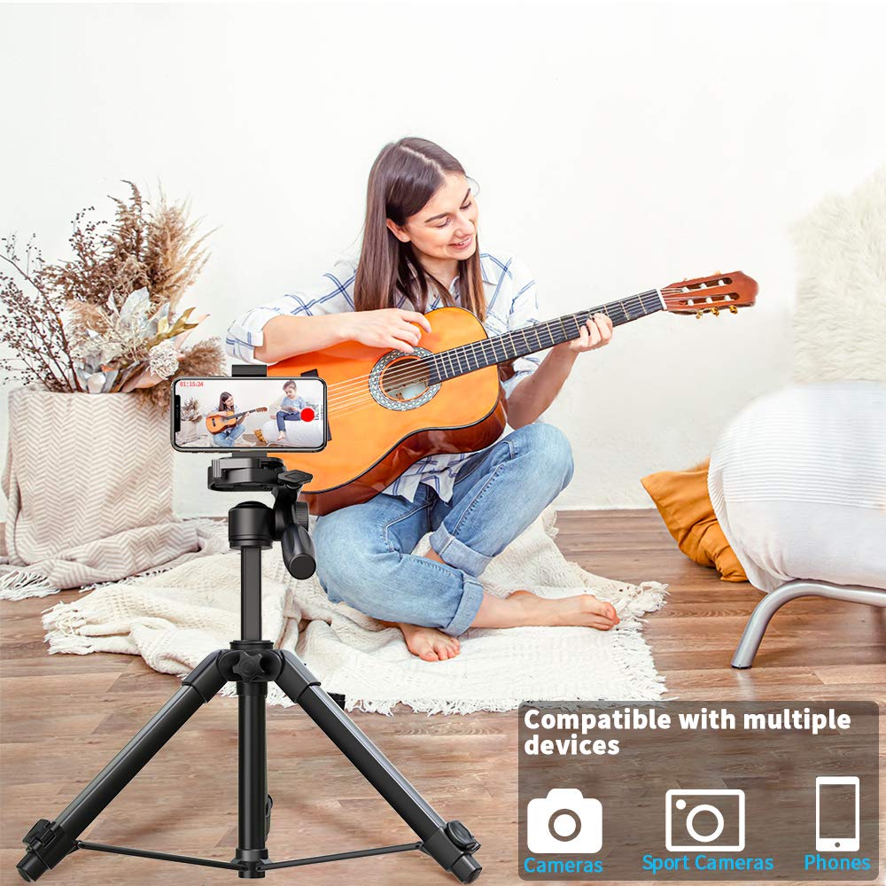 Camera Tripod 69-Inch, Patented Phone Holder Portable Aluminum Alloy Travel Phone Camera Tripod Monopod with 3-Way Swivel Pan Head for DSLR, DV Video Camcorder, Smartphone(BJ-368)