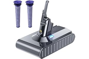 TURPOW Updated Version Replacement for Dyson V8 Battery 7.0Ah 21.6V Compatible with SV10 Battery 215681 V8 Animal V8 Absolute V8 Fluffy V8 Motorhead V8 Carbon Fiber Cord-Free Handheld Vacuum