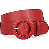 XZQTIVE Women's Wide Belt Fashion Candy Color Round Buckle Ladies Belt for Jeans Pants Dresses