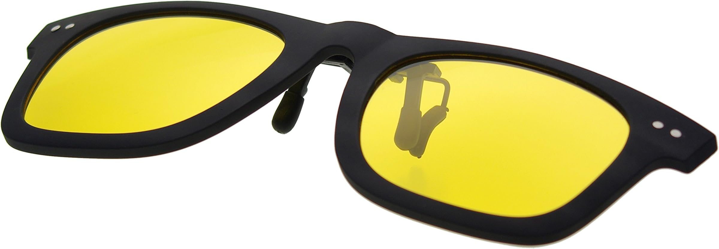Clip-on Polarized Horn Rimmed Sunglasses Matte Rubber Finish UV400 50mm