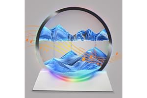 Mtadmai Moving Sand Art Liquid Motion Decor, Sand Art Bluetooth Speaker Bedside Lamp Dimmable Multi-Color, Moving Sand Art Lamp for Kids Room Living Room Office Dorm