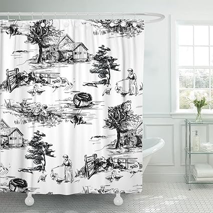 Amazon Com Emvency Fabric Shower Curtain Curtains With Hooks