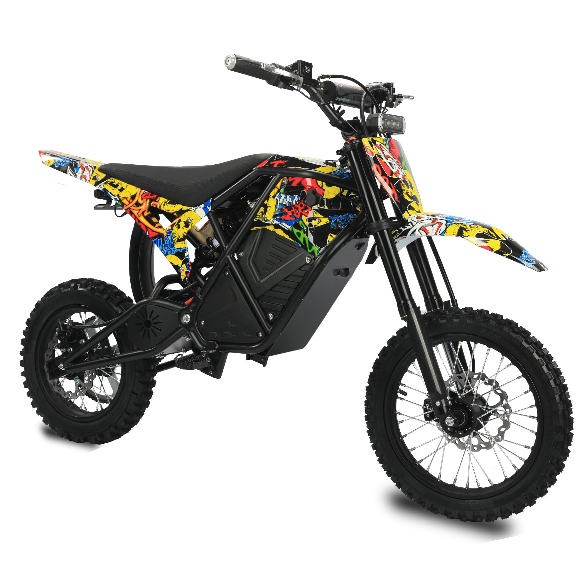 Photo 1 of ***MINOR DAMAGE*** Windone RM7 Electric Dirt Bike for Teens Adults, 2200W Ebike, 48V 22.5Ah Up to 37MPH & 45-Mile Electric Motorcycle, 14"/12" Off-Road Tire E-Bike, Dual Hydraulic Brakes, Full Suspension, Graffiti