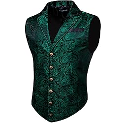 Barry.Wang Dark Green Victorian Vest Loki Men