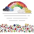 Hilitchi 1000pcs Vivid Rainbow Color Resin Buttons Assorted Sizes Round Craft in Bulk for Sewing Home Decor Ornament Scrapboo